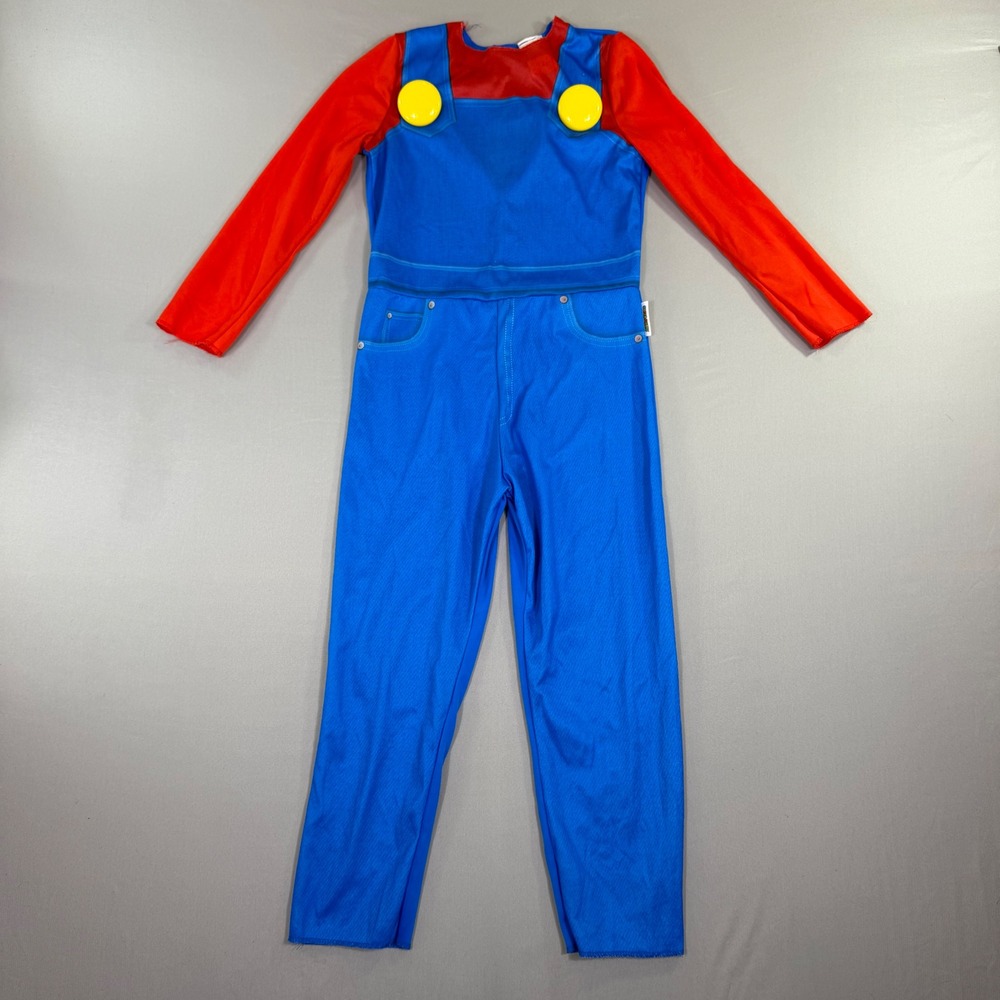 Super Mario Jumpsuit Costume Kids Blue Red Nintendo Halloween Cosplay Dress Up
